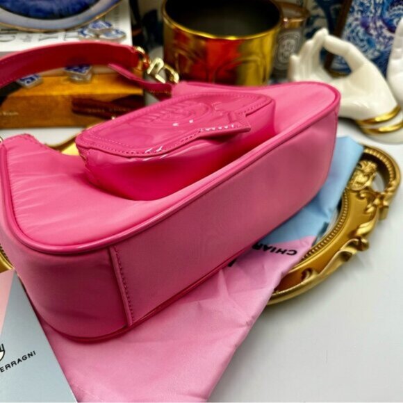 🆕 CHIARA FERRAGNI 🧿 NWT Vicky Eyelike Tote Bag - Borsa a Mano - Rose Pink - Picture 11 of 15